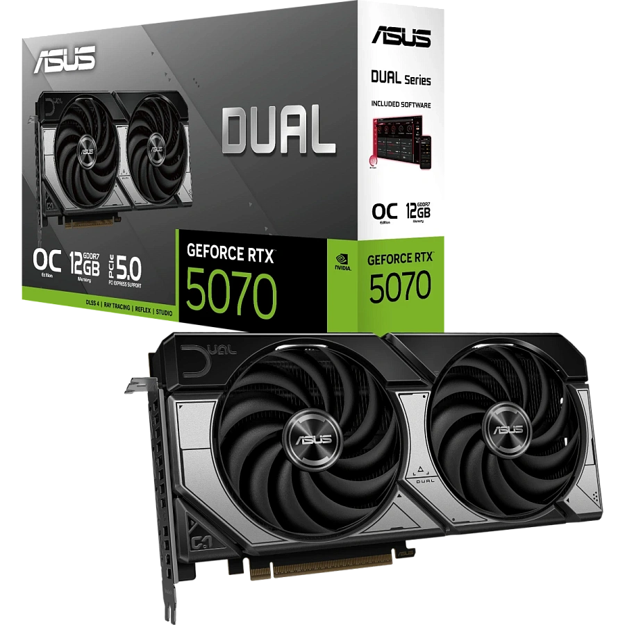 Видеокарта Asus DUAL-RTX 5070-O12G RTX 5070 12Gb 192bit GDDR7 2542/28000 HDMIx1 DPx3 HDCP Ret