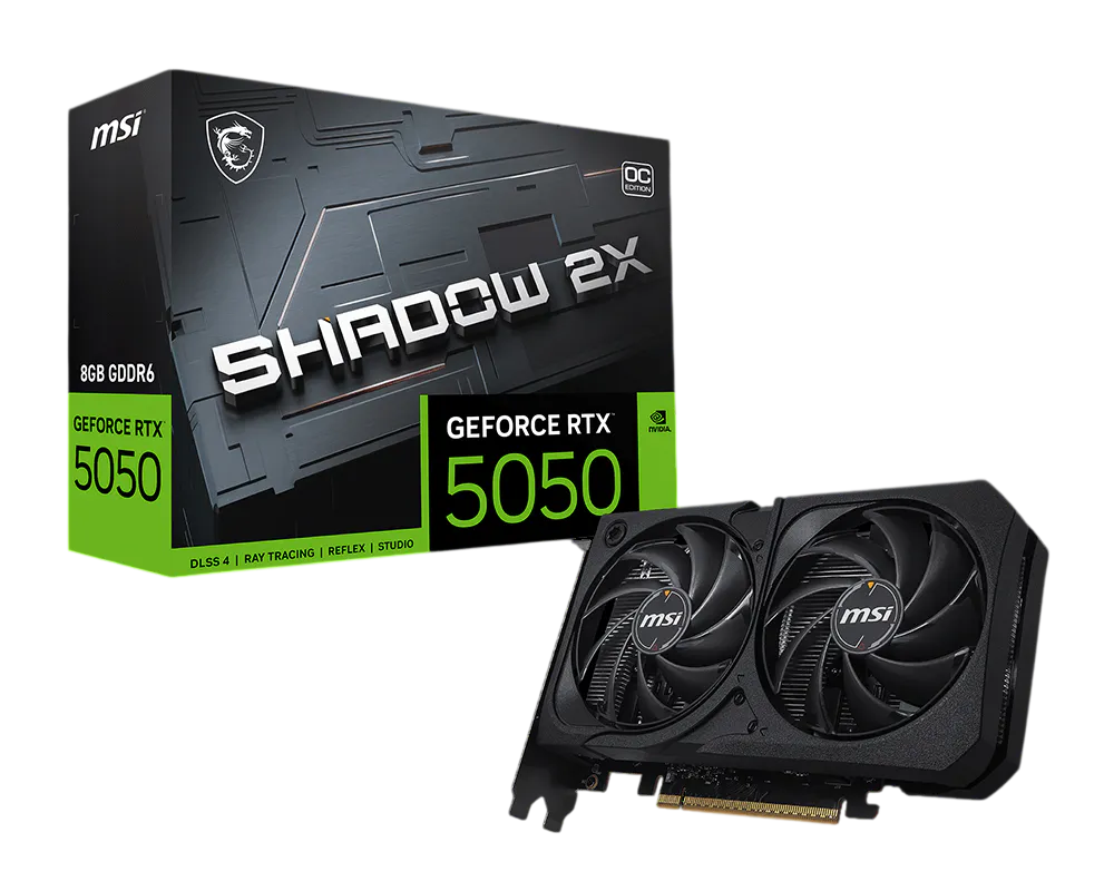 Видеокарта MSI NVIDIA GeForce RTX 5050 Shadow 2X 8GB, GDDR6, Ret