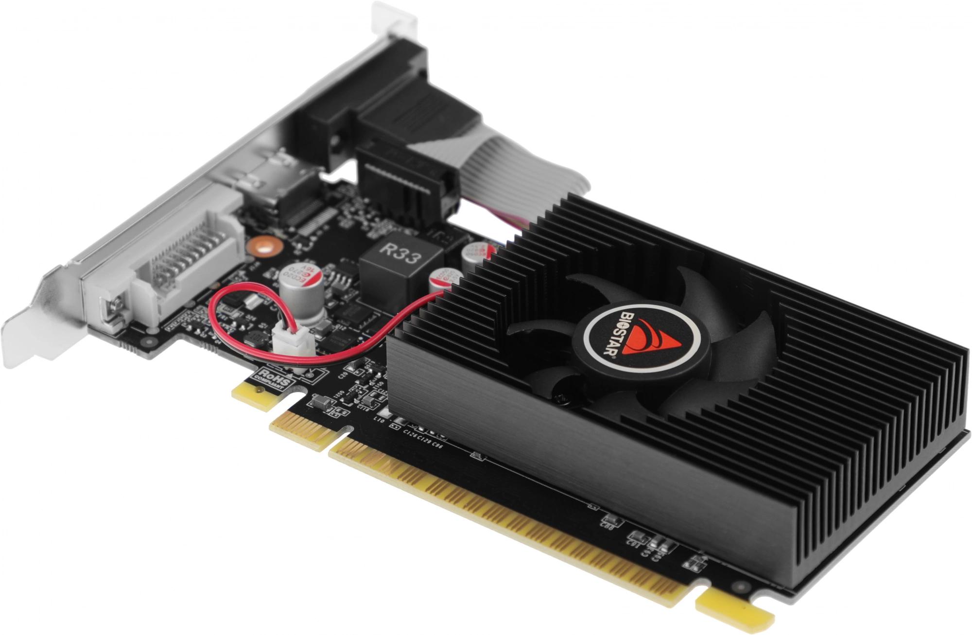 Видеокарта Biostar PCI-E GT730-2GB D3 LP (GF108) NVIDIA GeForce GT 730 2Gb 128bit GDDR3 700/1333 DVIx1 HDMIx1 CRTx1 HDCP Ret low profile [VN7313THX1]