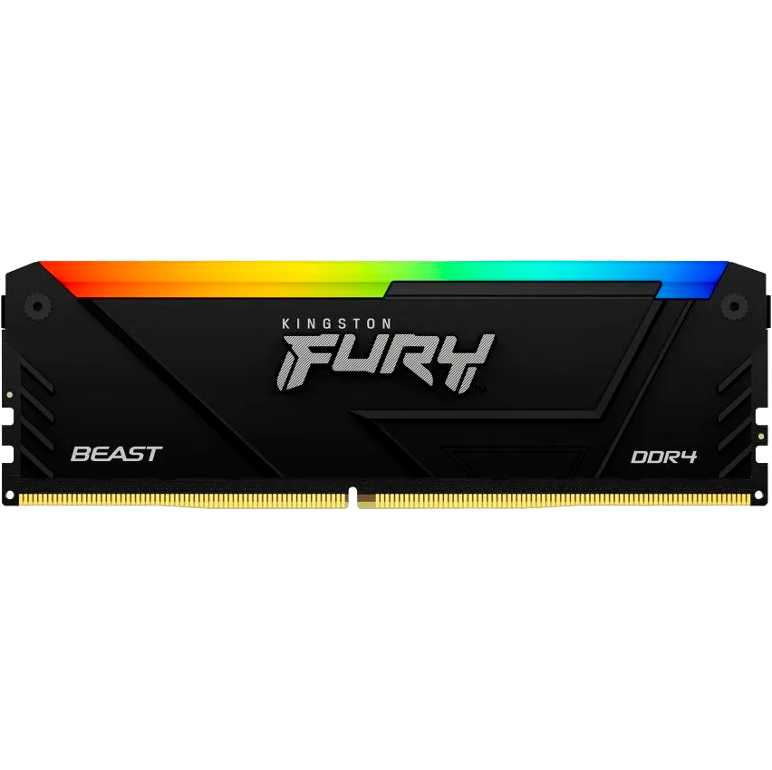 Память DDR4 8GB 3200MHz Kingston KF432C16BB2A/8 Fury Beast RGB RTL Gaming PC4-25600 CL16 DIMM 288-pin 1.35В dual rank с радиатором Ret