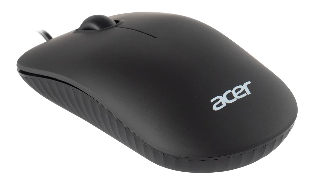 Мышь компьютерная/ Проводная мышь ACER OMW122 оптическая (1200dpi) soft-touch (3but) black