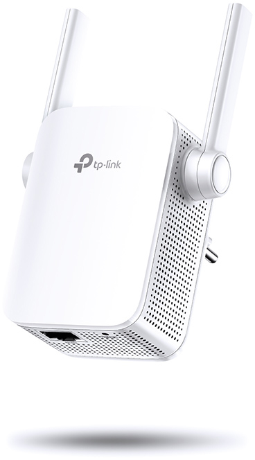 TP-Link 300Mbps Wi-Fi Range Extender. SPEED: 300Mbps at 2.4GHz. SPEC: 2 × External Antennas, 1 × 10/100Mbps Port, Wall Plugged. FEATURE: Tether App, WPS, Intelligent Signal Light, Access Control, Power Schedule, LED Control, RE/AP Mode (WA855RE)