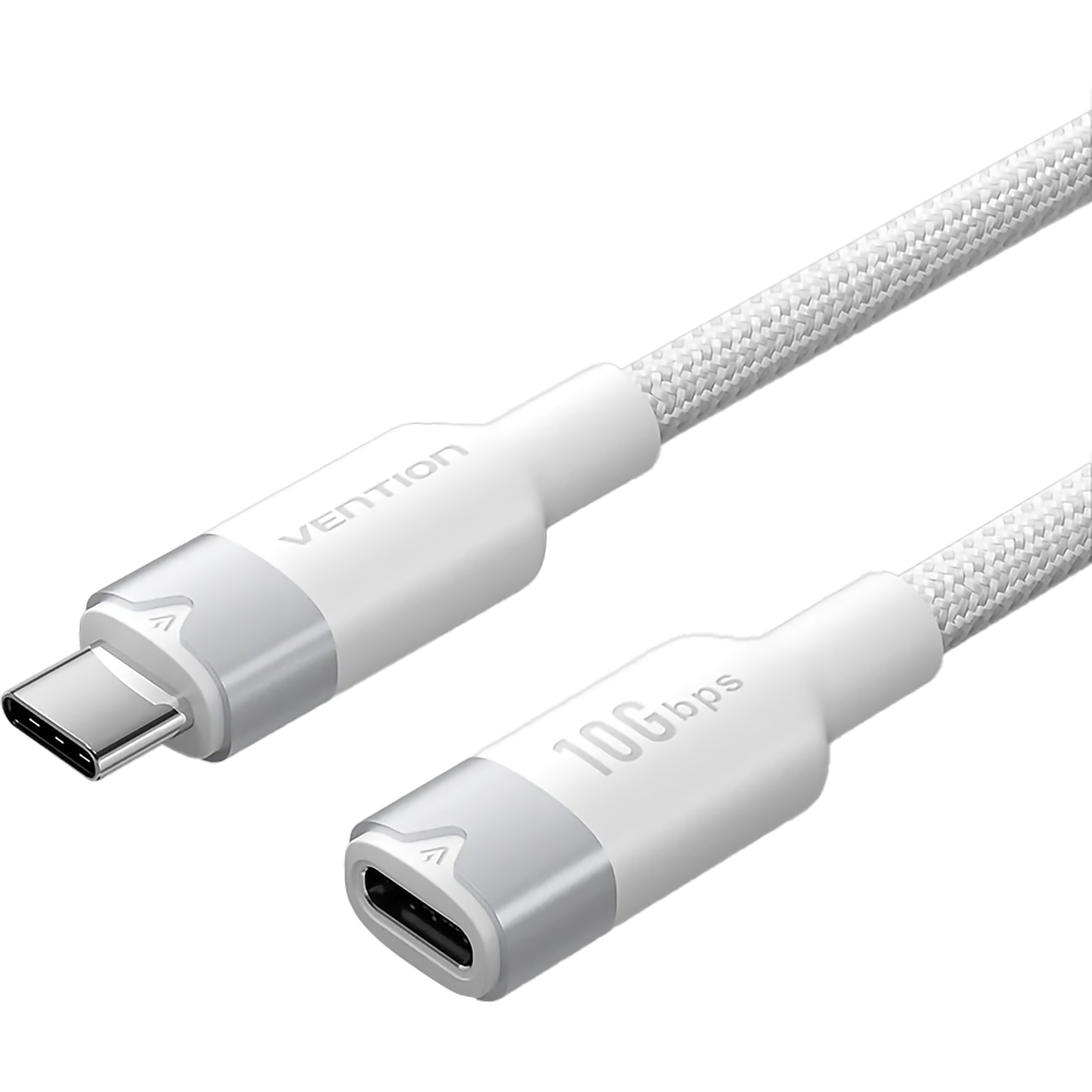 Vention TRFWF Кабель-удлинитель Vention USB 3.2 Gen2 CM/CF - 1м.  Белый 5А PD100W