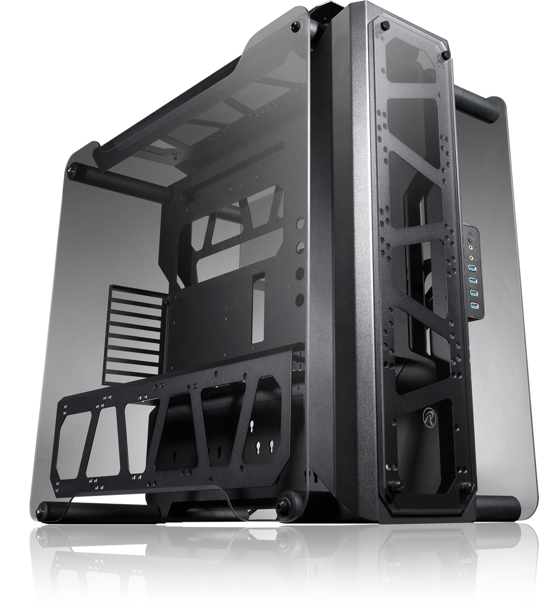 Корпус без блока питания/ Case Raijintek ENYO, Full-Tower, TG, no fans, 4xUSB-A 3.0, SSI-EEB, E-ATX, ATX, mATX, mITX Black