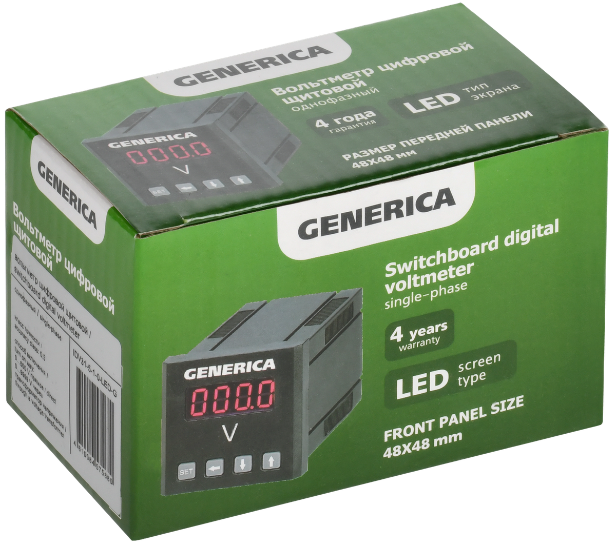 Вольтметр цифр. щит. 1-ф. 48х48 LED GENERICA