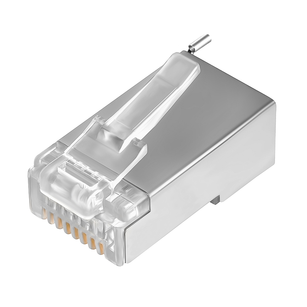 GCR Коннектор RJ-45 cat.5e FTP Male 8p8c (10 шт), слот для заземления, для многожильного кабеля
