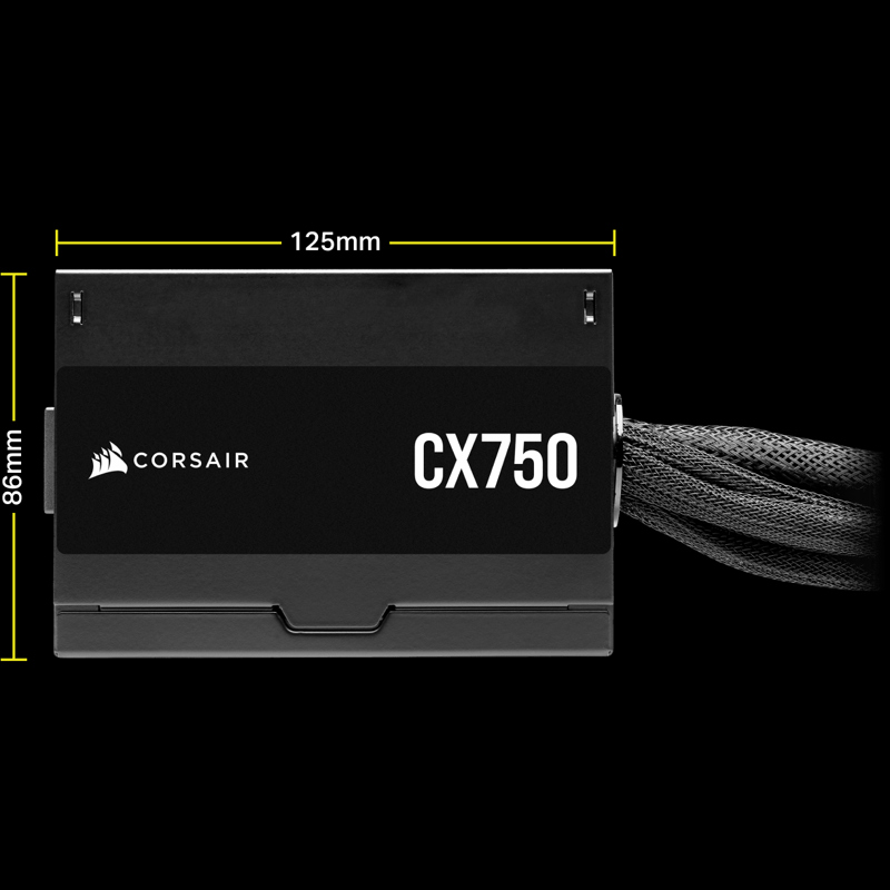 Блоки питания/ Power Supply Corsair CX750, Model RPS0146, 750W 80+ Bronze (ATX, 2.31, Non-modular, 1x24(20+4)pin, 1xCPU 8(4+4)pin, 2xPCIe*2 8(6+2)pin, 3xSATA3, 2xMOLEX4pin, Active, 120x120mm, 150x120x86mm, APFC, Power cable-EU, black)