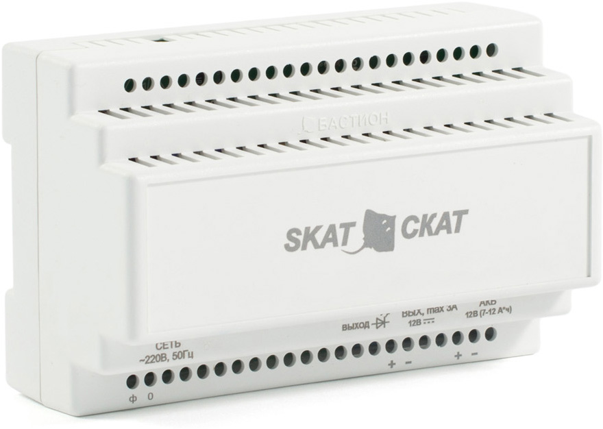 ИБП Бастион SKAT-12-3.0 DIN, 12 В, 3 А, DIN-рейка
