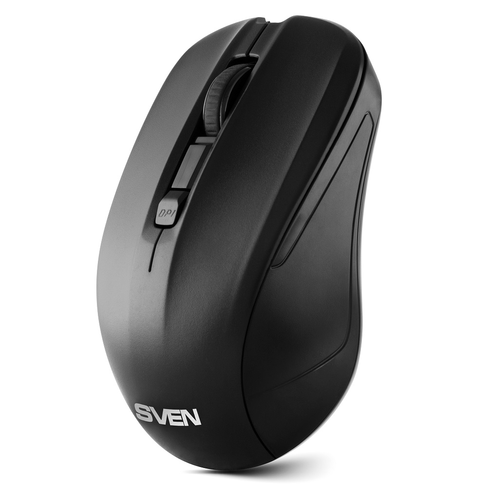 Мышь беспроводная SVEN RX-270W черный, 1600 dpi, радиоканал, USB, кнопки - 4