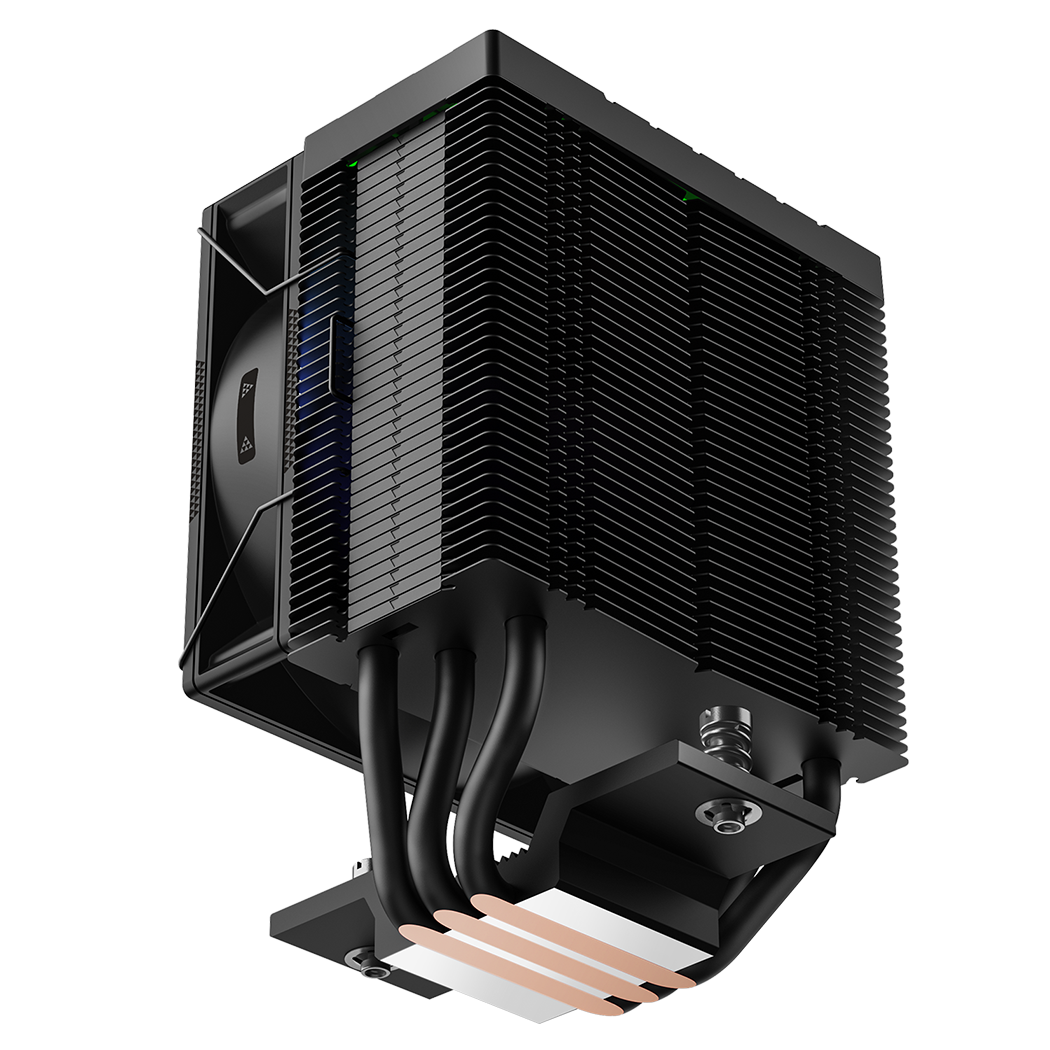 Кулер для процессора/ CPU Cooler PCCooler R300 ARGB BK (150W, 4-pin PWM, 133mm, Al/Cu, 3x6mm, ARGB, 1x92mm, 40.94CFM, 30dBA, 2200RPM, S: 1851/1700/1200/115X, AM5/AM4, black)