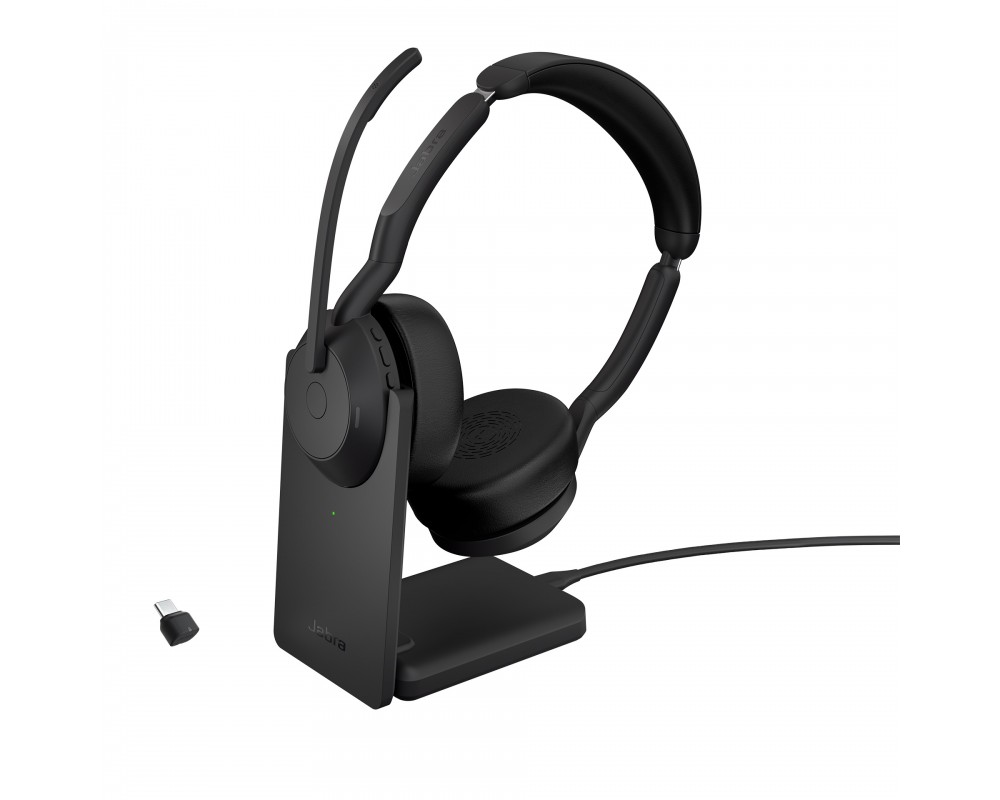 Jabra 25599-999-899 Наушники с микрофоном Jabra Evolve2 55, Link380c MS Stereo черный накладные BT оголовье (25599-999-899)