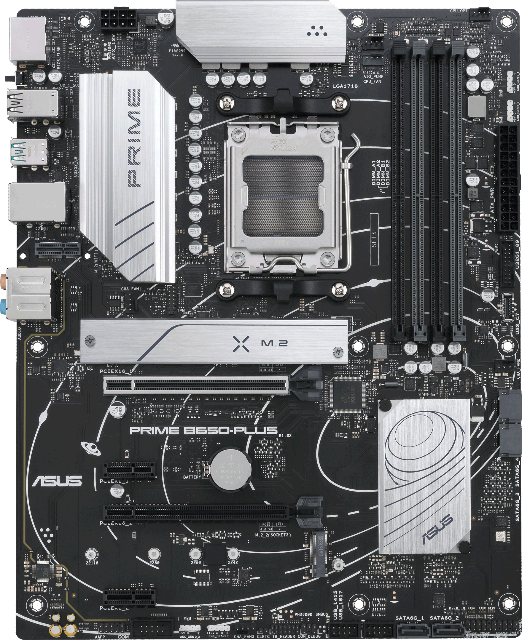 Материнская плата Asus PRIME B650-PLUS-CSM, SocketAM5, AMD B650, ATX, Ret 90MB1BS0-M0EAYC