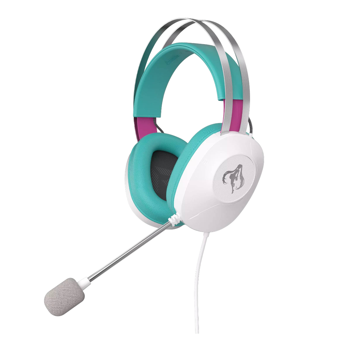 Гарнитура ASUS TUF Gaming H1 Gen II MIKU Edition белый/голубой, проводная, подсветка, совместимость с PS5