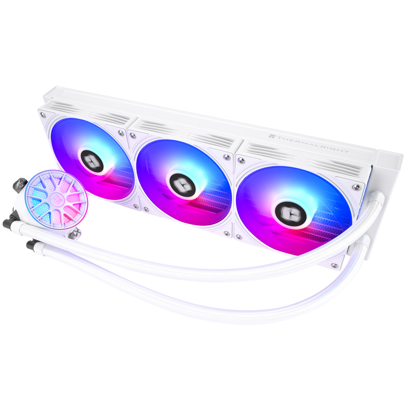 Система жидкостного охлаждения/ Water Cooling System Thermalright Aqua Elite 360 V6 (360mm, White, ARGB/ Fans: 3x120mm, 70.84CFM, 29.8dBA, 2000RPM/ Pump height 53.5mm, 2800RPM, Rad thickness 27mm/ S: 1700, 1200, 1851, 115X, AM5, AM4)