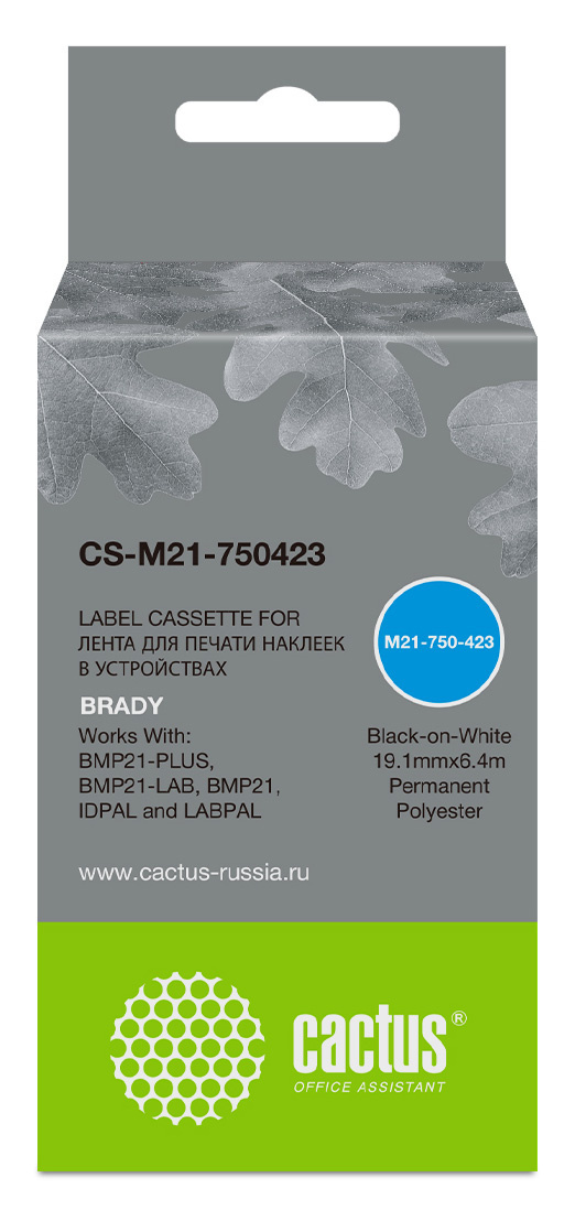 -/ Картридж ленточный Cactus CS-M21-750423 черный для Brady BMP21-PLUS, BMP21-LAB