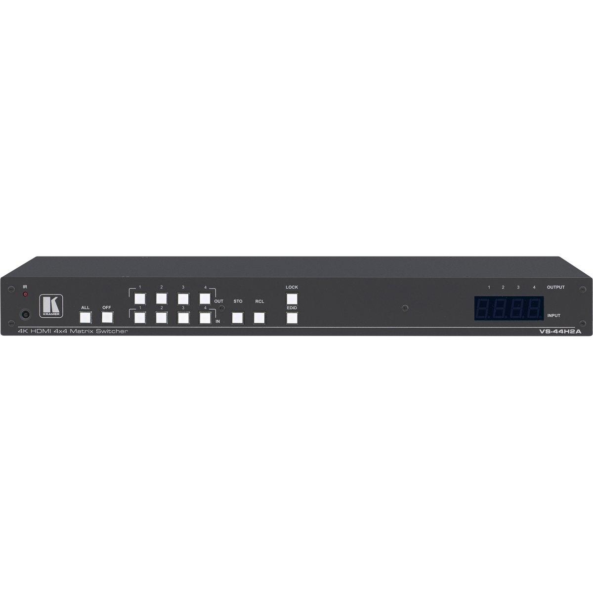 Коммутатор матричный Kramer VS-44H2A 20-80445030 19" Rack 4х4 HDMI с деэмбедированием звука, поддержка  4K60  4:4:4