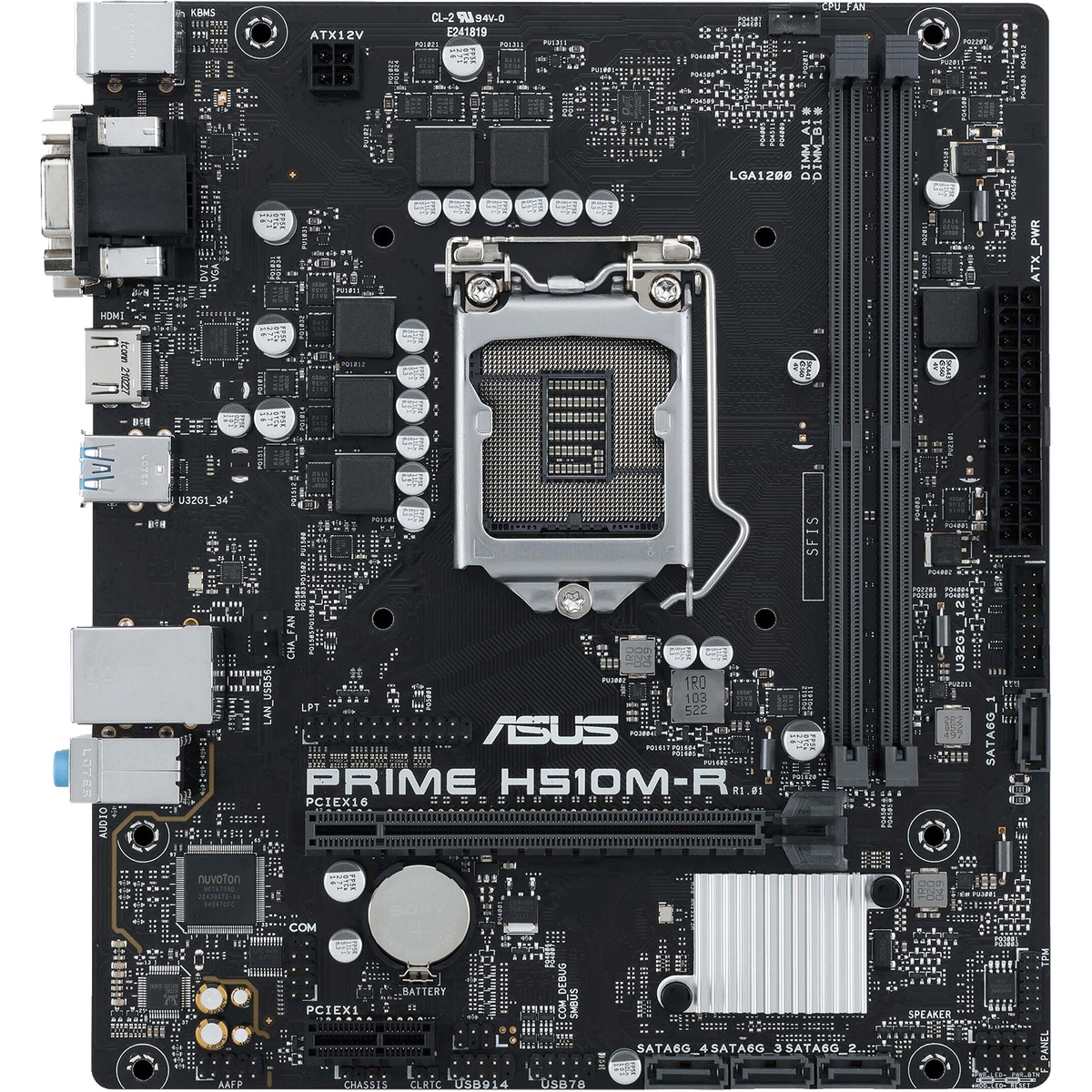 Материнская плата ASUS PRIME H510M-R-SI LGA1200 mATX 2xDDR4 PCIEx16 PCIEx1 HDMI DVI VGA {10} (299394)