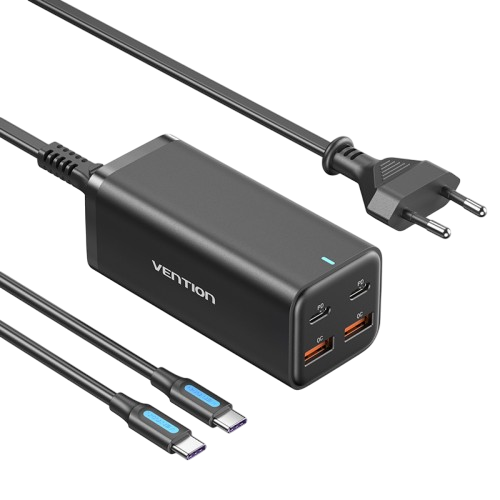 FBSBG-EU Vention Сетевое зарядное устройство Vention на 4 порта GaN 100W USB (C+C+A+A) Чёрный, шт.