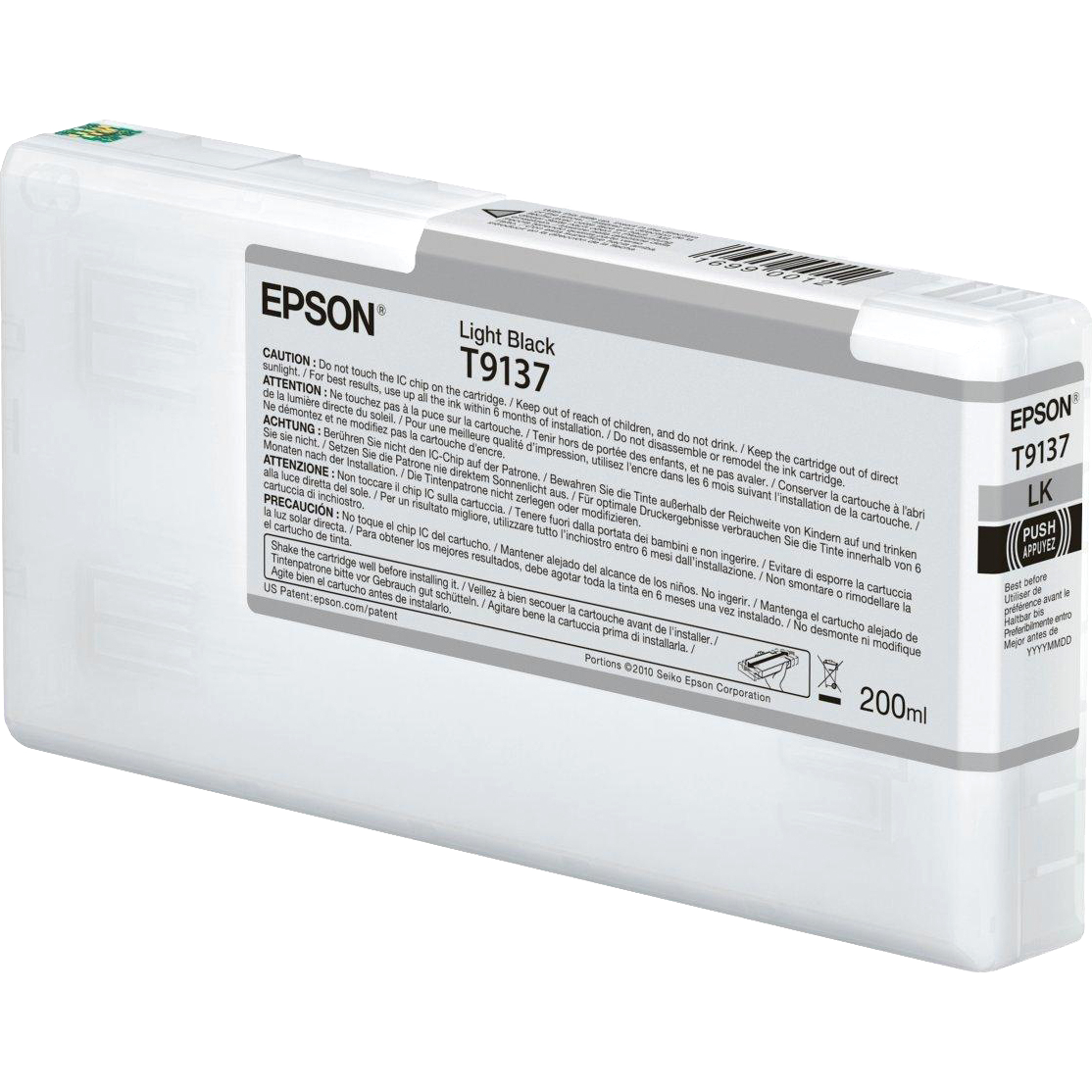 Картридж струйный Epson T9137 с серыми чернилами (200ml) для плоттеров SC-P5000 (C13T913700)
