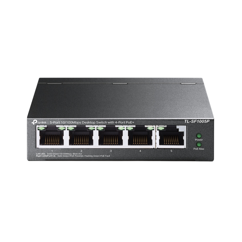 Коммутатор TP-Link TL-SF1005P, 5×10/100 Мбит/с, 4×PoE+, 67 Вт