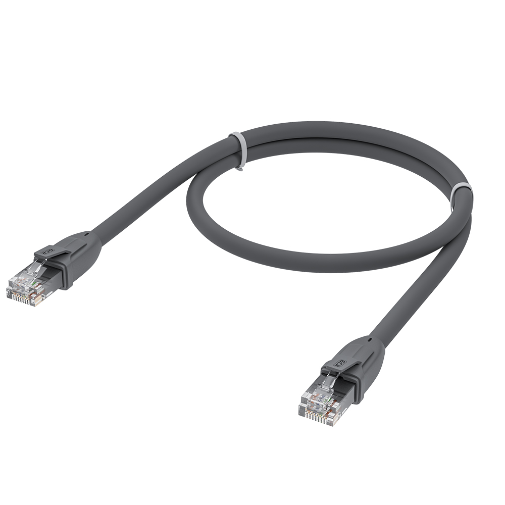GCR Патч-корд прямой 3.0m UTP кат.6А, серый, 24 AWG, литой, ethernet high speed, RJ45, T568B