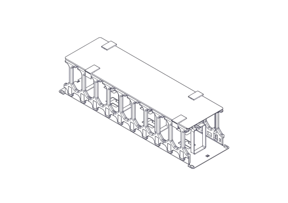 Horizontal Cable Organizer Excelente Series 3U Plastic Fingers