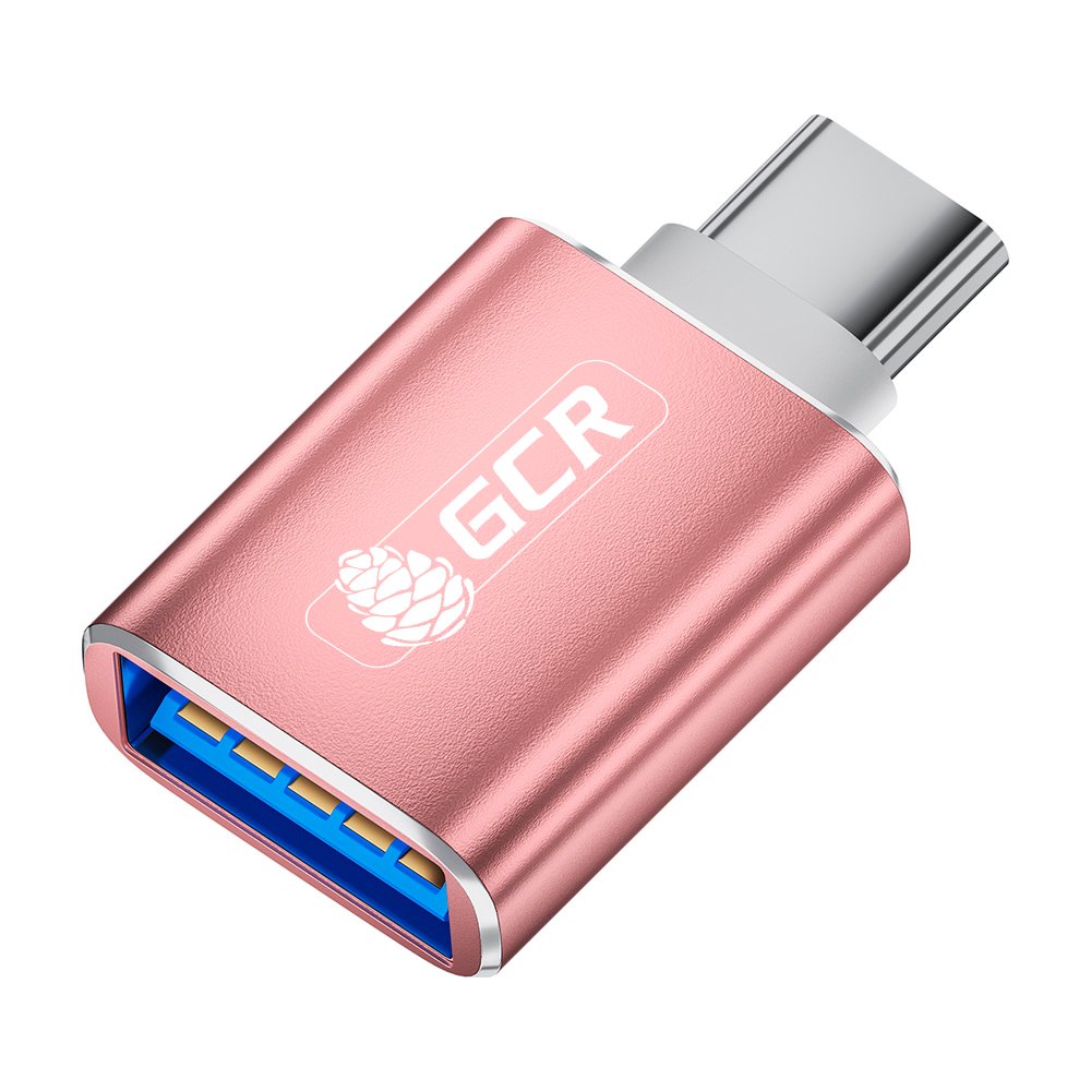 GCR Переходник USB Type C на USB 3.0 (USB 3.2 Gen 1), M/AF, розовый