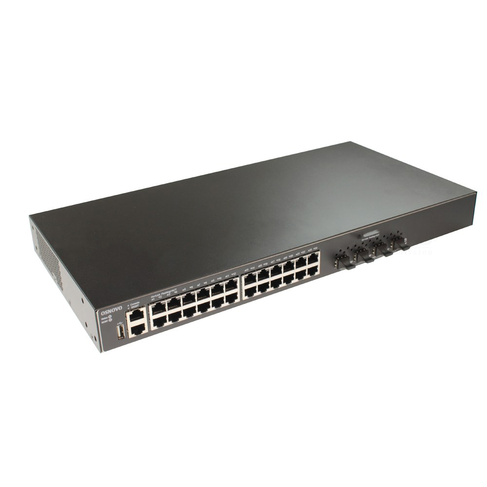 Коммутатор/ SW-24G4X-L3ST Управляемый стекируемый L3 коммутатор Gigabit Ethernet на 24xRJ45 + 4x10G SFP+ Uplink. Порты: 24 x GE (10/100/1000Base-T) + 4 x 1G/10G SFP+ Uplink, консольный порт, порт управления. Встроенная грозозащита 10kV на порт. Питание: AC100-240V (40W). Встроенный БП. Монтаж в 19 - дюймовую стойку, крепление в комплекте. Размеры (ШхВхГ): 440x44x220мм. Рабочая температура: 0…+45°С.