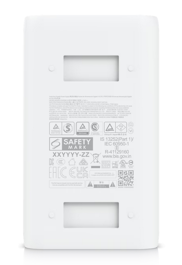 Инжектор/ Ubiquiti U-PoE++, 60W, 48V DC Gigabit PoE injector