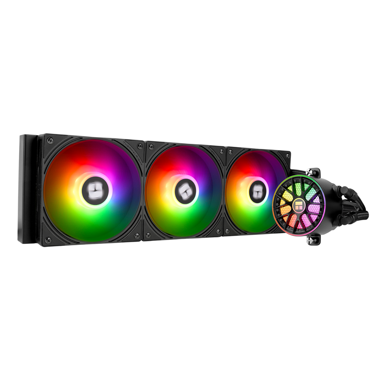 Система жидкостного охлаждения/ Water Cooling System Thermalright Aqua Elite 360 V6 (360mm, Black, ARGB/ Fans: 3x120mm, 70.84CFM, 29.8dBA, 2000RPM/ Pump height 53.5mm, 2800RPM, Rad thickness 27mm/ S: 1700, 1200, 1851, 115X, AM5, AM4)