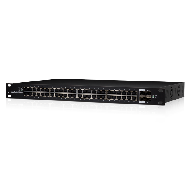 ES-48-500W - Коммутатор, Ubiquiti, ES-48-500W, EdgeSwitch, Управляемый L2+, 48 портов 10/100/1000 Mbps RJ45 PoE, 802.3af/at, бюджет 500W, 2 порта SFP, 2 порта SFP+, Стоечный