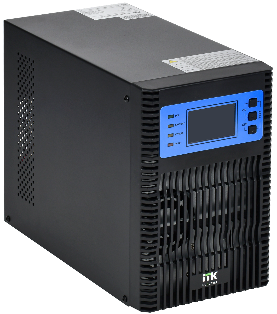 ITK ELECTRA OT ИБП однофазный онлайн 1кВА/1кВт LCD дисплей 24VDC 4хС13 с АКБ 2х9AH USB EPO RS232 SNMP слот Tower