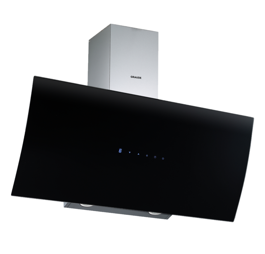 Graude DH 90.1 GE  Вытяжка настенная., наклонная, 3  скорости,  черное  стекло+нержавеющая сталь