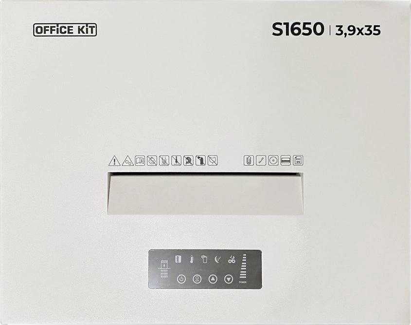 Шредер Office Kit S1650 3,9х35 (секр.P-4) фрагменты 35 лист. 165 л, скрепки/скобы/пл.карты/CD