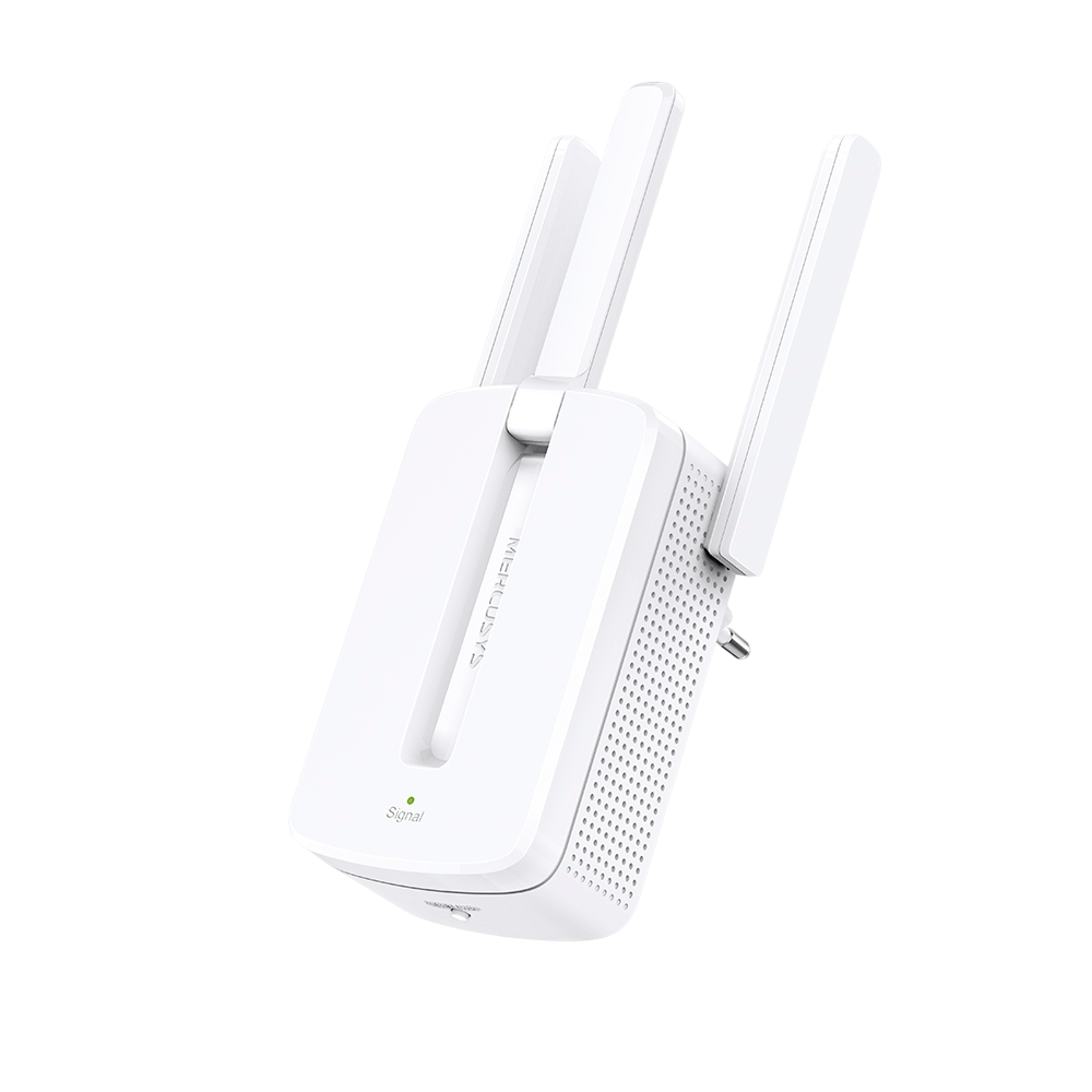 Сетевой адаптер Mercusys MW300RE N300 Усилитель Wi-Fi сигнала, подключение к настенной розетке, до 300 Мбит/с на 2,4 ГГц, поддержка стандартов 802.11b/g/n, кнопка Reset, кнопка WPS, 3 внешние антенны, (000462)