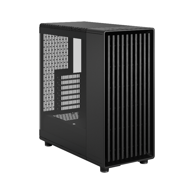 Корпус ПК без блока питания/ Case Fractal Design North TG Momentum Edition, Midi-Tower, 3x120mm, 2xUSB-A 3.2 + 1xUSB 3.2 Type-C ATX, mATX, mITX Wood panel, Black
