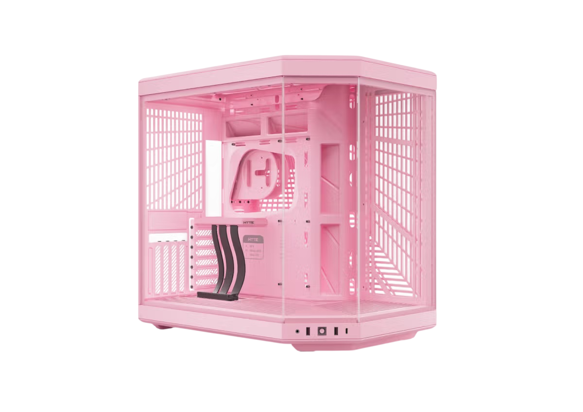 Корпус без блока питания/ Case HYTE Y70, Midi-Tower, TG, no fans, 2xUSB-A 3.2, 1xUSB Type-C, E-ATX, ATX, mATX, mITX Strawberry Milk