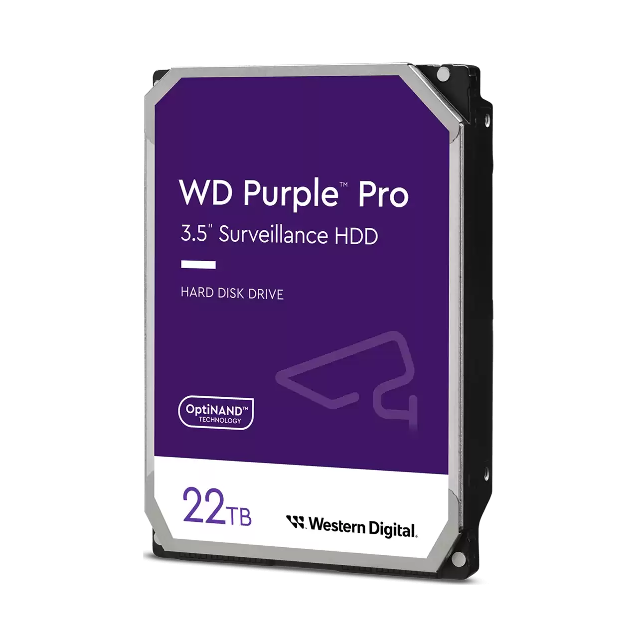 Диск HDD Western Digital - Purple Pro, для систем видеонаблюдения, SATA, 6 Гб/с, 3.5", 22 ТБ, 7200 rpm, 512MB, WD221PURP