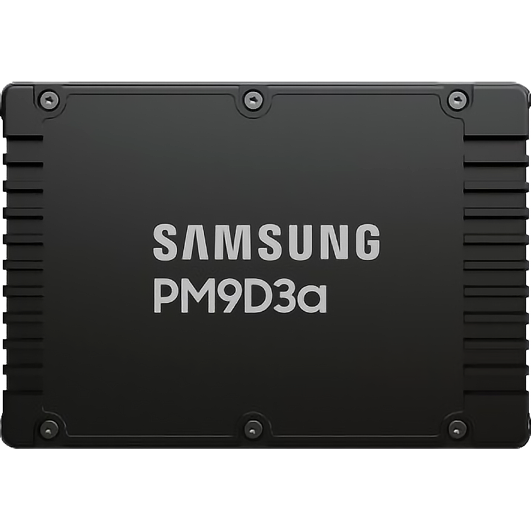 Твердотельный накопитель/ Samsung SSD PM9D3a, 3840GB, U.2(2.5" 15mm), NVMe, PCIe 5.0x4, 3D TLC, R/W 12000/6000MB/s, IOPs 2 000 000/250 000, TBW 7008, DWPD 1 (12 мес.)