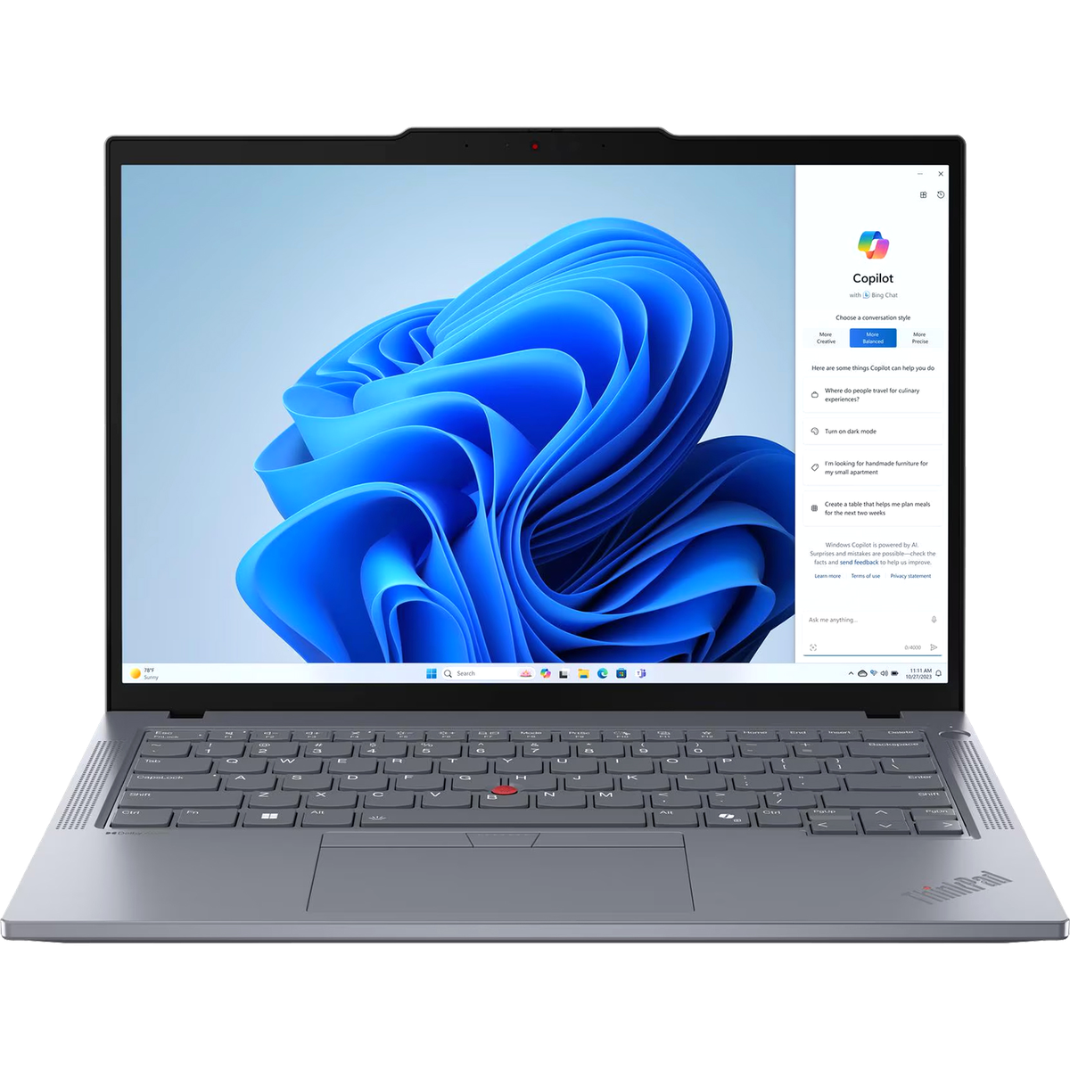 Ноутбук/ Lenovo ThinkPad T14 G5 14.0" WUXGA IPS AG 400nits, AMD Ryzen 5 PRO 8540U,16GB DDR5,256GB SSD M.2, AMD Radeon 740M Graphics,5M Cam, Qualcomm Wi-Fi 6E NFA725A, 802.11ax 2x2 + BT5.3, Wired Ethernet, 4 Cell 52.5Whr, BKLT KB ENG, Win 11 Pro, 1 Year, Grey