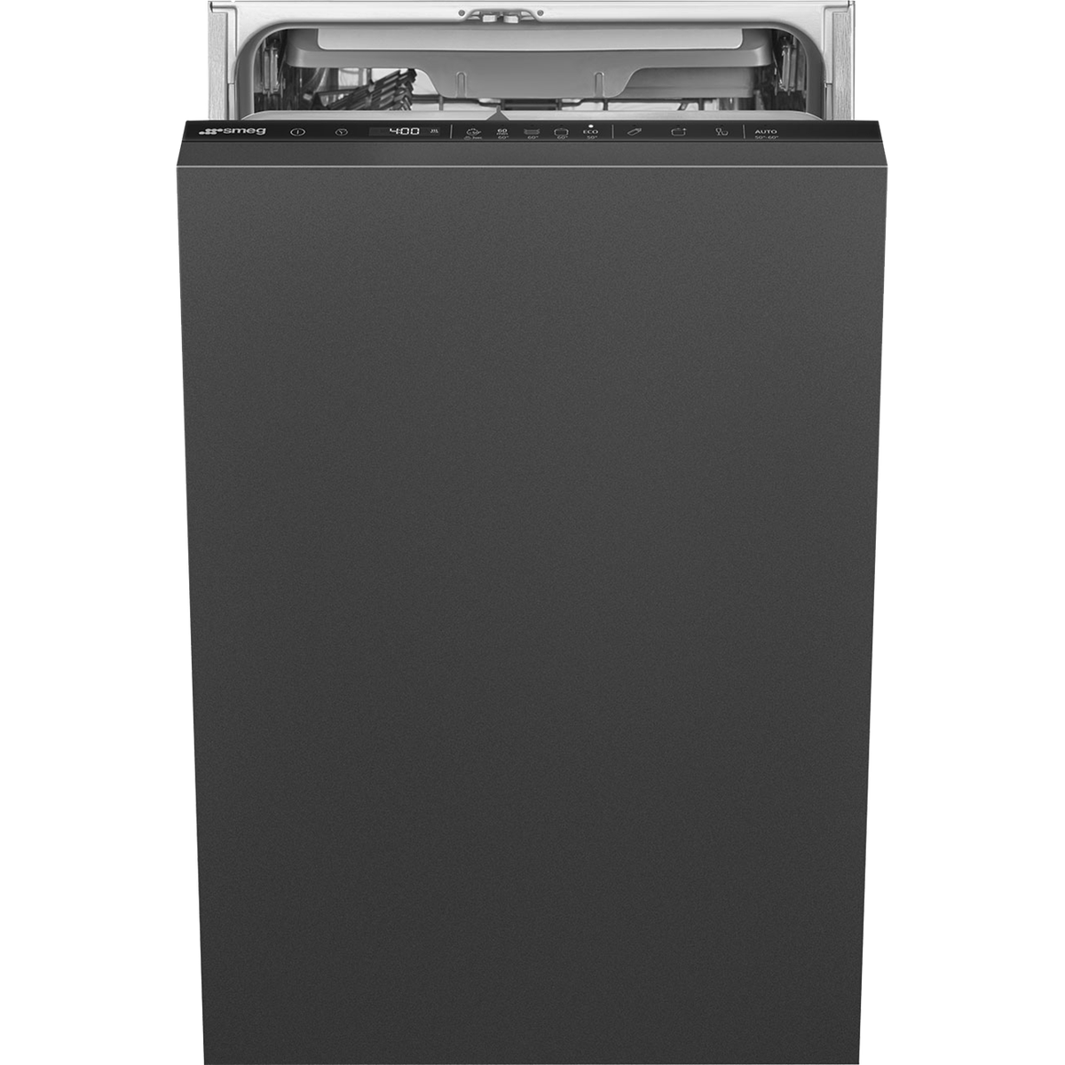 Посудомоечная машина Smeg/ Посудомоечная машина Smeg, встраиваемая, 45 см, 10 комплектов, 8 программ, сенсорное управление, ActiveLight, Dry Assist, автоматическое открывание дверцы, инверторный мотор, 3 корзины, отсрочка старта, сенсор чистоты воды, полный AquaStop, энергоэффективность С