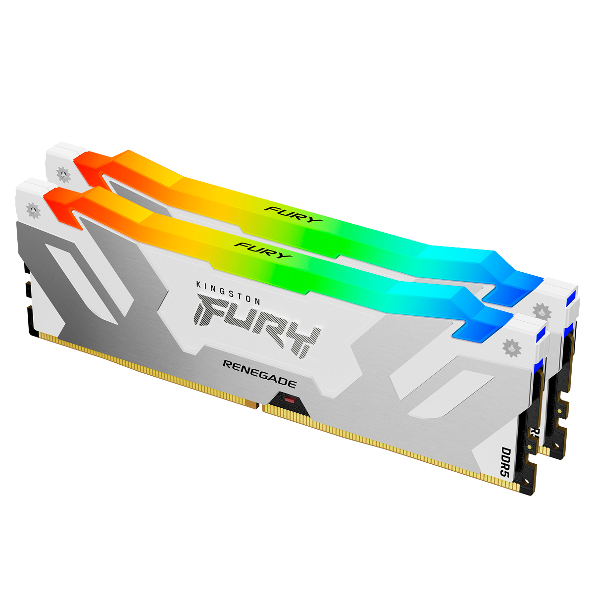 Оперативная память Kingston Fury Renegade, DDR5, 32Gb (2x16Gb), 6400MHz, CL32, DIMM, радиатор, RGB, белый