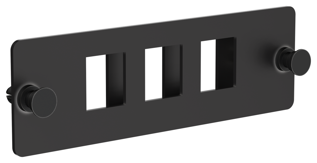 CP05-3F Планка для 3-х Keystone ITK FTP  с заземлением, черная