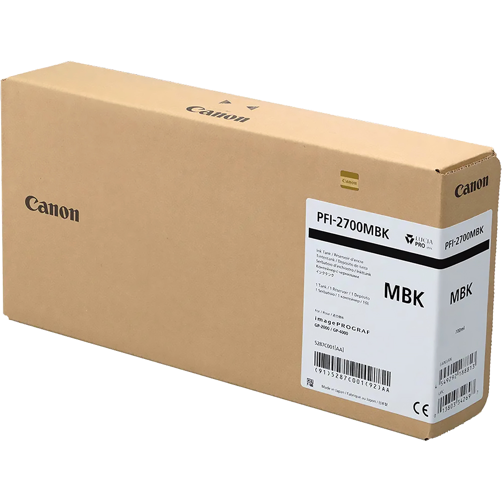 5287C001 - Чернильный картридж, Canon, PFI-2700 Matte Black, 5287C001, для imagePROGRAF GP-2000/GP-4000/GP-4600/GP-6600, GP-4600S/GP-6600S, 700 мл