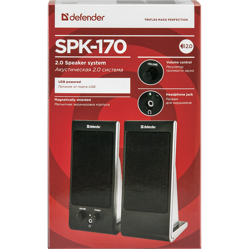 Defender Акустическая 2.0 система SPK-170 черный, 6 Вт, питание от USB