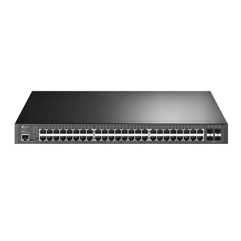 Коммутатор/ 48-port Gigabit PoE+ L2+ switch, 48 802.3af/at PoE+ ports, 4 Gb SFP slots, 1 RJ-45 + 1Micro-USB console ports, 348W PoE budget