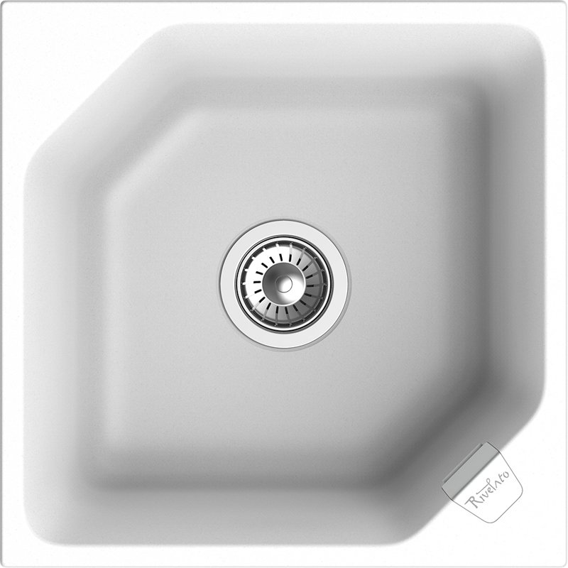 RIVELATO Мойка LOCUS 50  1-чаш 500*500, монтаж: врезной, материал: кварц, цвет: иней
