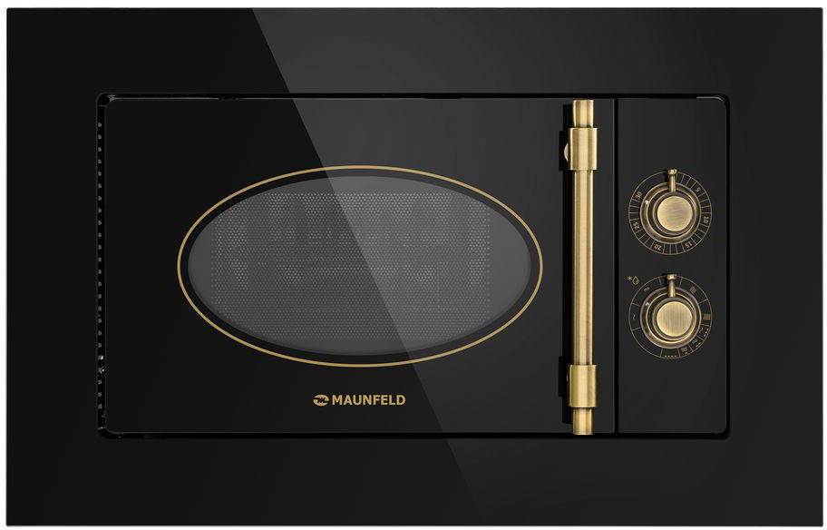 Встраиваемая микроволновая печь MAUNFELD JBMO.20.5GRBG/ 60 см, 592*330*376 мм, механическое управление, 20 л, 1080 Вт, гриль, черный цвет