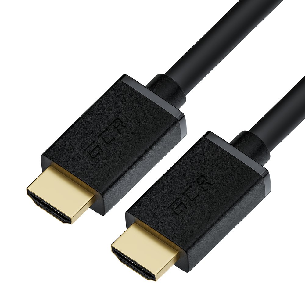 GCR Кабель 2.0m HDMI Ultra HD 4K 60Hz, Full HD, 3D, черный, 24K GOLD, 30/30 AWG, 2 Х экран
