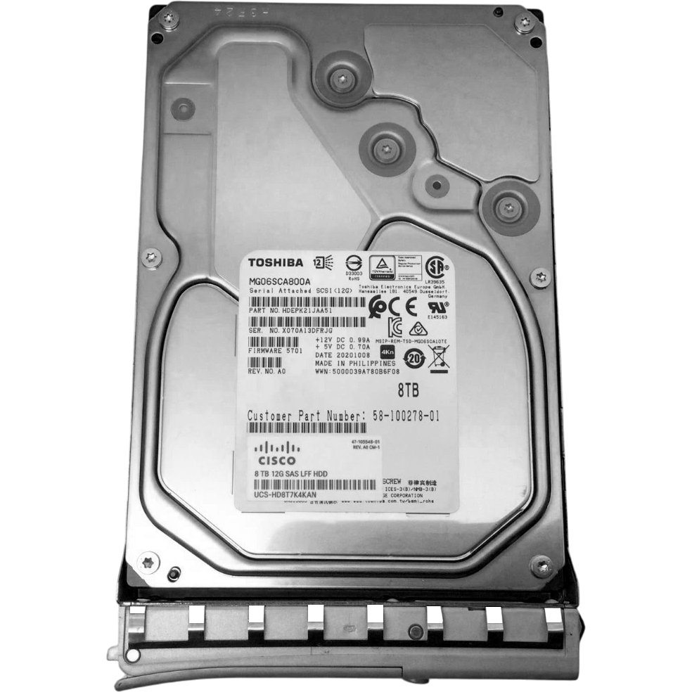 Жесткий диск/ HDD Toshiba SAS 8Tb 12Gb/s 7200 256Mb 1 year warranty (replacement MG10SDA800E, MG08SDA800E)